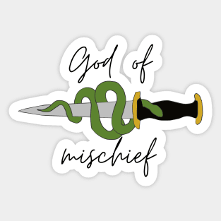 god of mischief dagger with snake Sticker